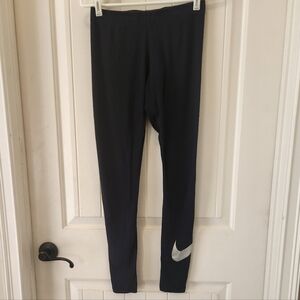 2Leggings FOR $18 -Nike Women's Black Leggings with Silver Swoosh, Size-Small